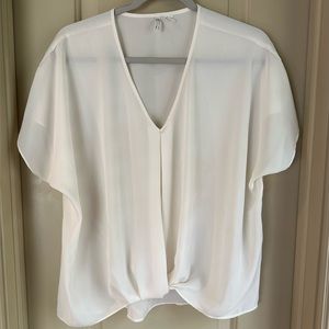 Women’s Cato Sheer Off White/Cream Blouse; Size Medium